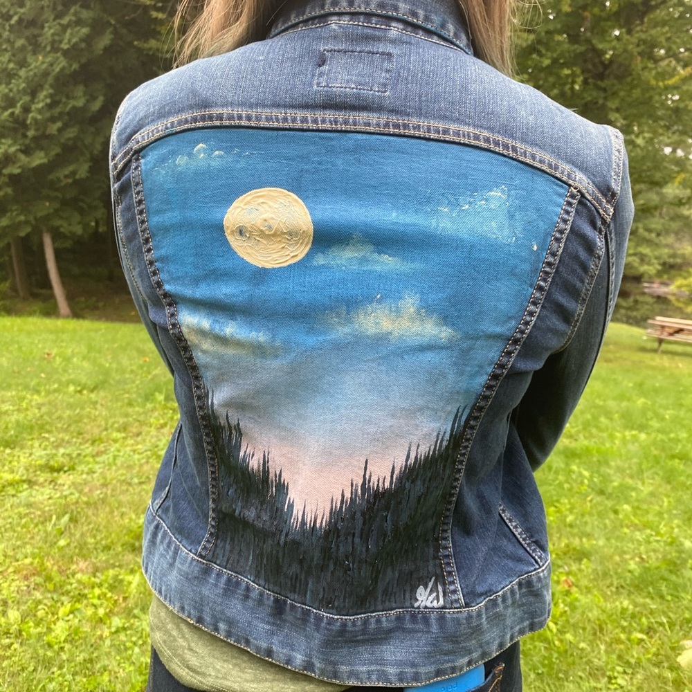 Lucky Brand Hand Painted Jean Jacket! - Picture 7 of 8